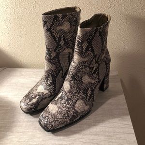 Snake Skin Heel Booties